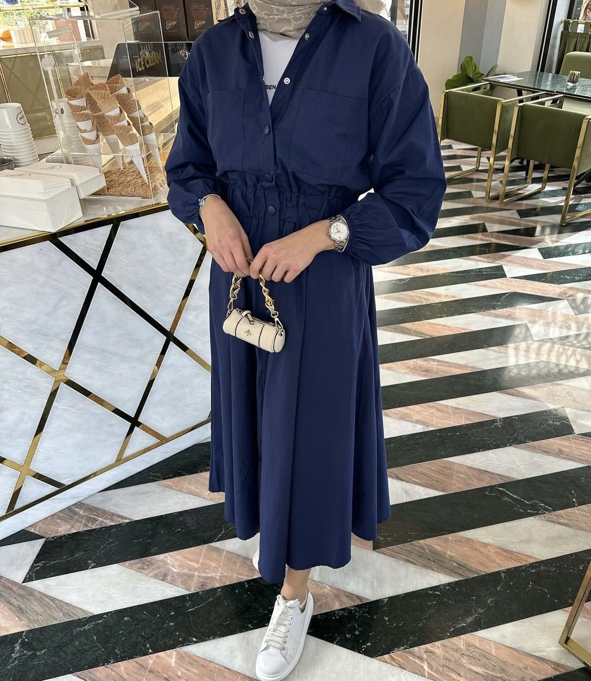 BEYMEN MODEL ELBİSE LACİVERT