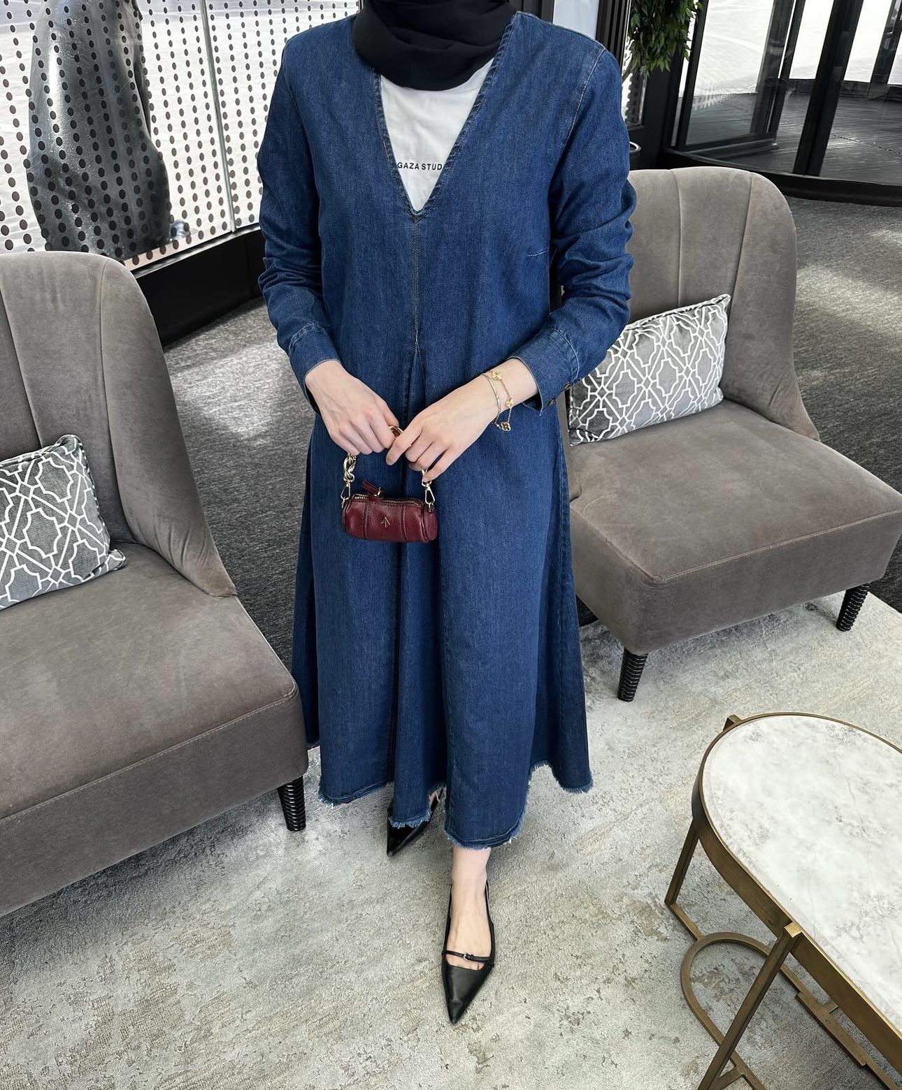 ZARA MODEL DENİM ELBİSE MAVİ