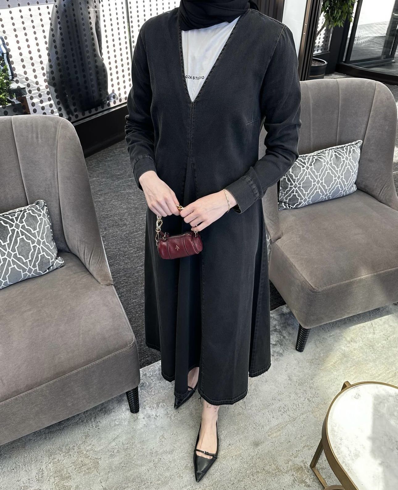 ZARA MODEL DENİM ELBİSE ANTRASİT