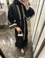 ETNA NAKIŞLI ELBİSE SİYAH