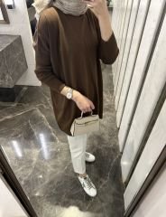 Basic Triko Kazak Kahve
