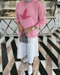 Bymn Kuşlu Sweat Pembe